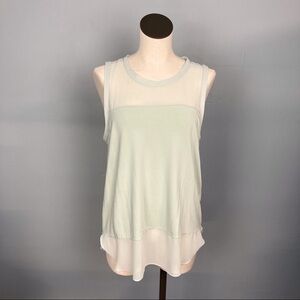 𝅺vince Camuto Soft Breeze Green Sleeveless Top